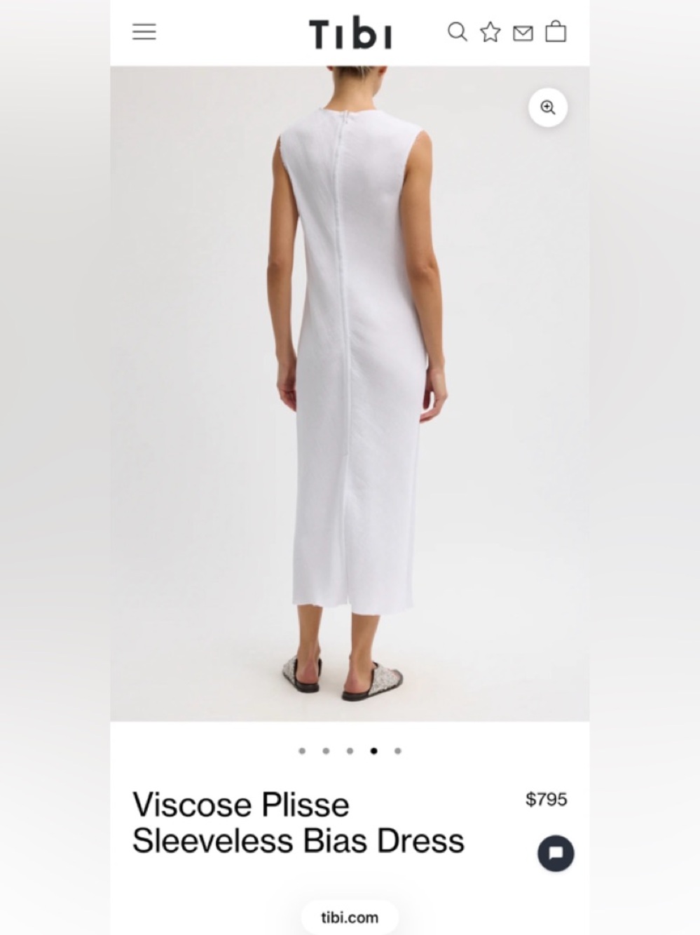 Tibi Viscose Plisse Sleeveless Bias Dress - Picture 3 of 3
